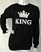 Minetom Hombre Mujer Impreso Parejas Tops King Queen Corona Impresión Sudaderas Casual...