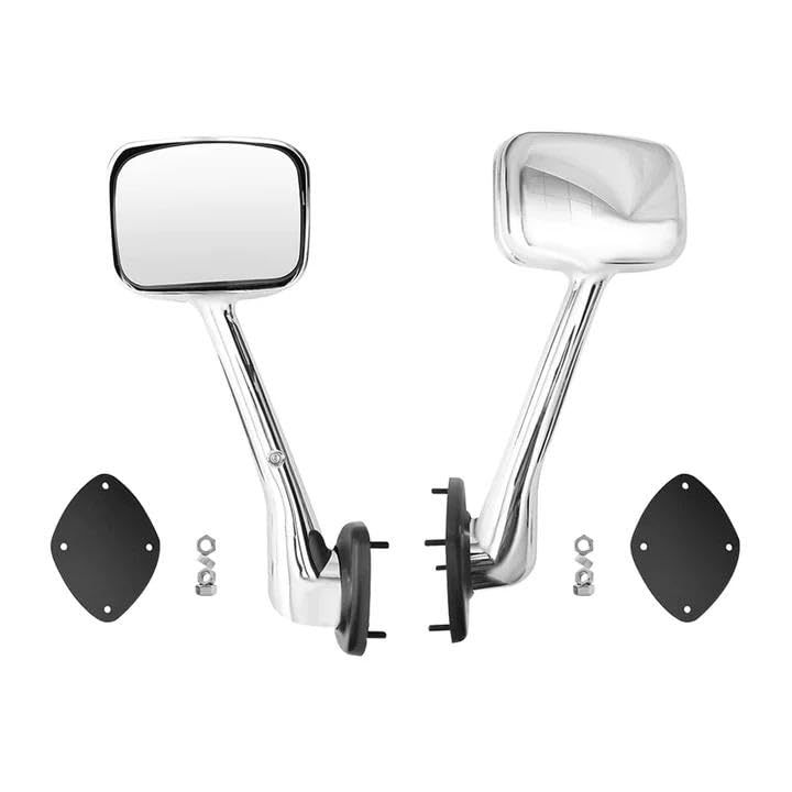 freightliner side mirror (08-17 Cascadia ALL Chrome Hood Mirror, Pair)