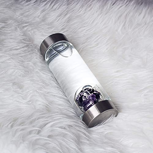Vitajuwel Via Guardian | Crystal Water Bottle With Amethyst, Black Tourmaline For Protection #TOP2