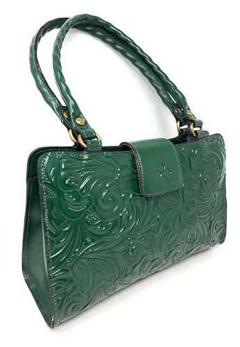 Image of Patricia Nash Rienzo Leather Satchel, Soft Green