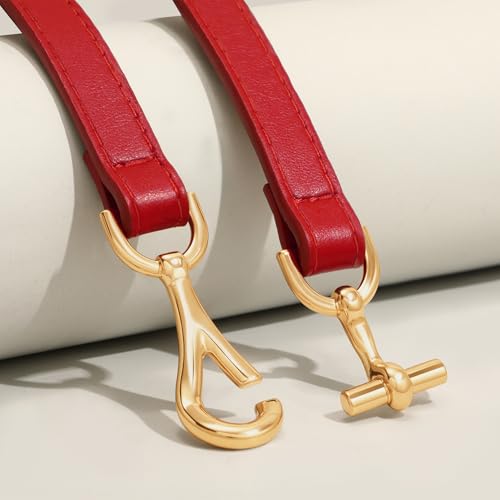 XZQTIVE Leather Skinny Belt for Women Adjustable Thin Waist Belt Gold Buckle for Dresses Coats Jeans2