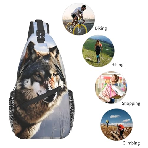 Mochila tipo Sling pequeña para hiking unisex negra miniatura 6