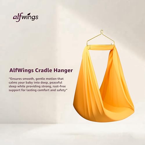 Image of Baby Cradle Hanger Steel | Supports Up to 25Kg | Strong Metal | for Thottil Swing Jhula Palna | (Gold, Centre Hole)