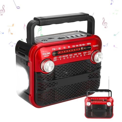 Radio à manivelle dynamo et solaire avec lampe torche de camping étanche