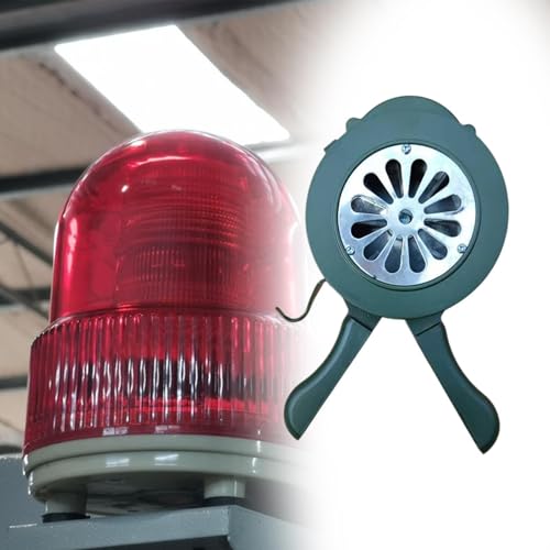 Amagogo Hand Crank Alarm Manual Warning Fire Alarm Loud Fire Alarm Handheld System for Home Fire Prevent Flood Control, Green