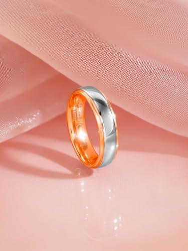 Image of 18K Gold Plated Gold & Silver Tone Tungsten Men's Band Ring for Mens | Everyday Wear Rings for Mens
