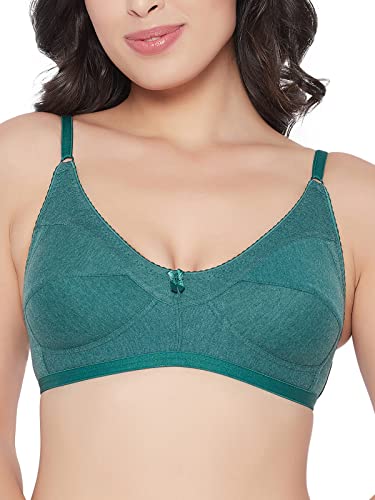 Image of Clovia Women's Cotton Non-Padded Non-Wired Full Cup M-Frame Bra (BR0185T17 Green 36B)