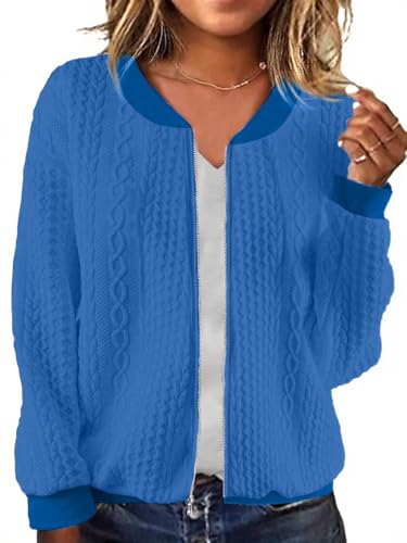 Image of WROLEM Zip Up Sweatshirts for Women Casual Outfits Cardigan Outerwear Trendy Winter Jackets Coat