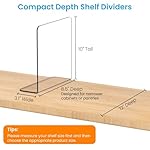 OKPOW Shelf Dividers for Closet Organization: 12 Pack Durable Clear Acrylic Divider Organizer for Shelves - Vertical Adjustable Shelving Separators for Clothing Purse - Image 2