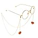 Produktbild Chyuanhua Gläser Kette Frau Sonnenbrille Brille Kettenbügel Befestigt Gleitschutzkette Sunglass Kette (Color : Gold, Size : 75cm)