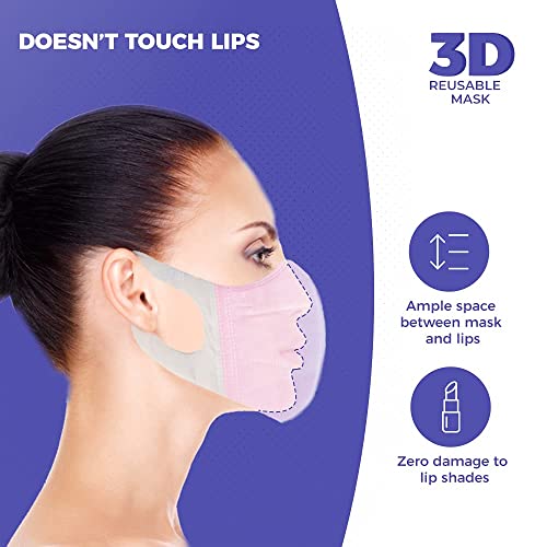 Image of CARE VIEW N95 3 Dimensional Disposable Face Mask Pouch with 4 Layered Filtration, SITRA and BIS(ISI) certified & Incredibly Soft Spandex Non Woven Fabric Ear loop (BABY PINK, PACK OF 50)