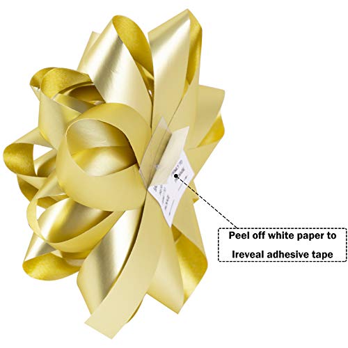 WRAPAHOLIC 40 Pcs Gift Bows Assortment - 28 Assorted Size Gift Bows(Gold&Silver&White), 1 Pull Bow, 2 Tinsel Bows, 2 Fountain Bows, 2 Curly Bows, 4 Curling Ribbons, 1 Cotton Twine