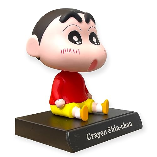 Image of AUGEN Super Hero Shin- chan 4 Action Figure Limited Edition Bobblehead with Mobile Holder for Car Dashboard, Office Desk & Study Table (Pack of 1)