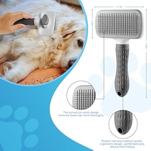 Pet-brushcat-brush-with-release-buttondog-brush-for-grooming-Remove-loose-hair-and-prevent-tanglingfine-needleGrey - Cucciolini Doodles Pet-brushcat-brush-with-release-buttondog-brush-for-grooming-Remove-loose-hair-and-prevent-tanglingfine-needleGrey