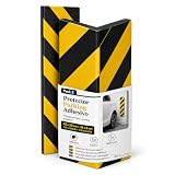 OFITURIA Protector Parking Esquina Adhesivo Pack 2 40x20+36x8 cm Negro/Amarillo, Esquina Garaje, Protector Columna Parking, Espuma Protectora(Pack 2 uds, 40x20+36x8 cm, Negro/Amarillo)