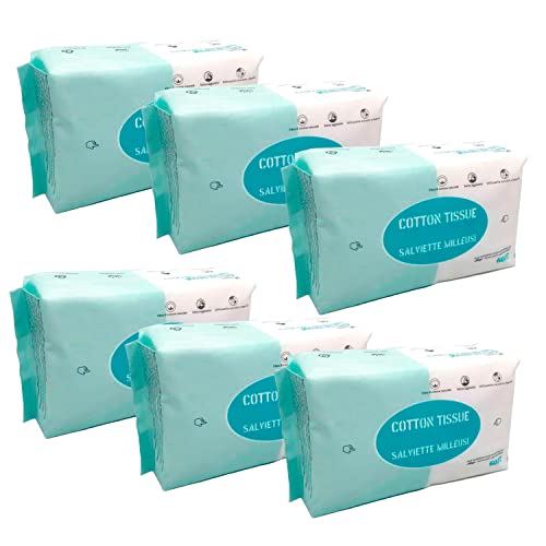 Toallitas secas suaves, paños de limpieza desechables suaves, 6 paquetes de 60 unidades, el tamaño de la toallas desechables seca es de 17 x 20 Cm, se puede utilizar como paños para bebés