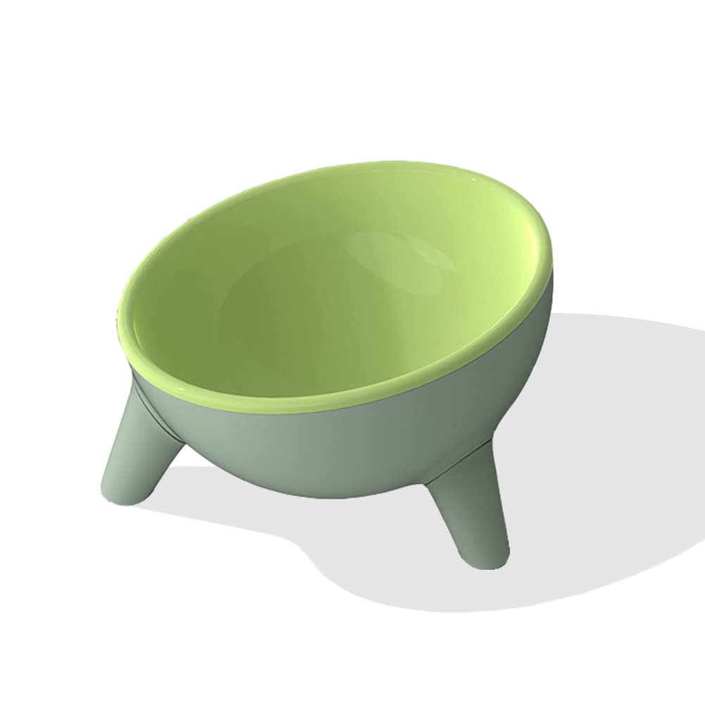 Cat Bowls Tilted 15° with Stand,Elevated Raised Kittens Food Water Dishes Inclined Angle Cat Feeder,Green — image 1
