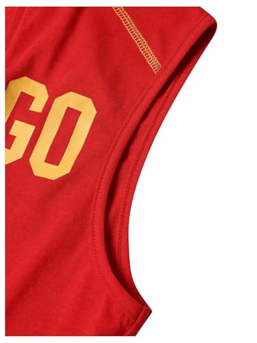 SHENHE Women's Letter Graphic Crop Tank Top Sleeveless Notched Neck Casual Summer Jersey Shirt4