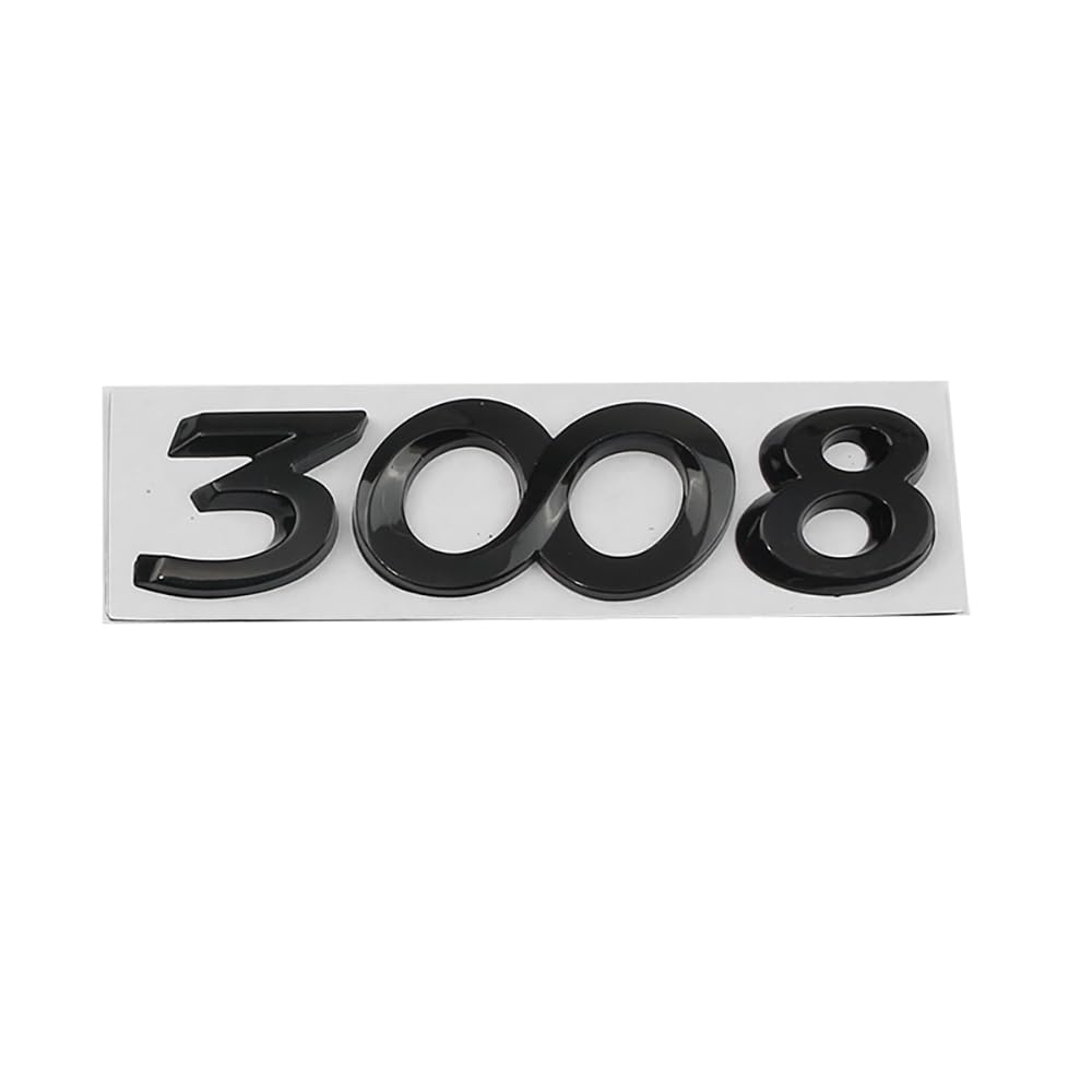VAVENI Emblème Voiture 3D Pour Peugeot 3008 4008 5008 2008 - Badge Avant Capot Arrière Coffre Lettres Insigne Autocollant