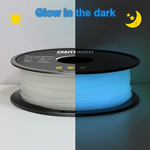 Image of Glow in The Dark Blue PLA Filament 1.75mm, GIANTARM PLA 3D Printer Filament, Dimensional Accuracy + /- 0.03mm, 1kg(2.2lbs) Spool, Fit for Most 3D Printer