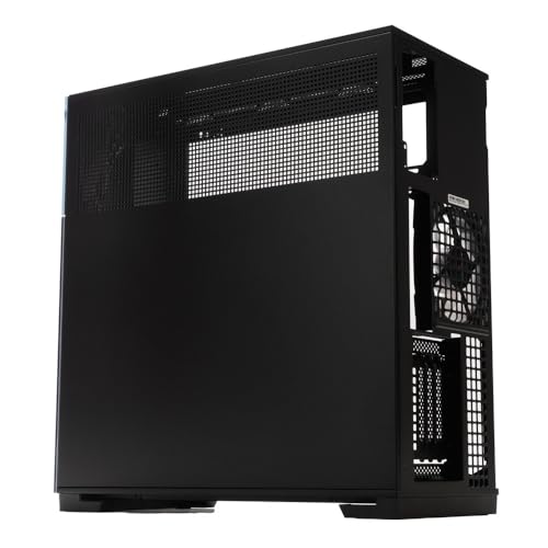 Image of InWin F5 Black E-ATX Full Tower Computer Case with Tempered Glass, Mesh Panels, Customizable Front Bezels, and Offers ATX Back Connect Motherboard Support