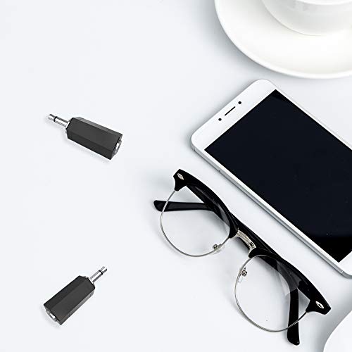 3.5mm Mono to Stereo Adapter, 2 Pack 3.5mm 1/8" Mono Male Plug to 3.5mm 1/8" TRS Stereo Female Jack RFAdapter for Radio, Headphone