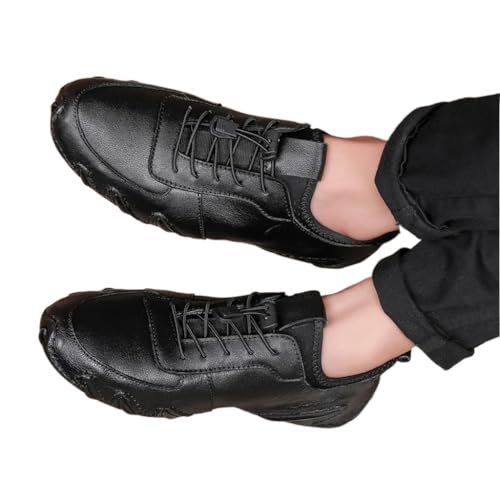 FMURY Men Shoes Men's Leather Loafers Casual Slip On Wear-Resistant Soft Bottom Dress Outdoor Business Shoes Man Flats2