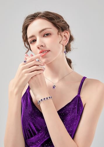 GZWHD Jewelry Set for Women CZ Earrings Necklace Ring Bracelet Set Prom Party Wedding Jewelry Gift for Mother Friend Wife2