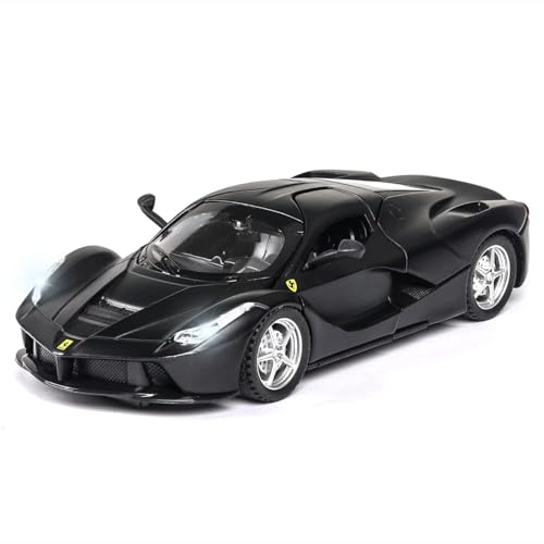 Image of 1:32 LaFerrari Toy Car, Metal Pull Back Diecast Model Car with Openable Doors, Sound & Light, Gifts for Kids (Black)