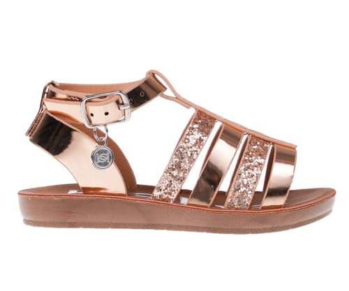 Image of bebe Girls' Sandals - Trendy Flat Designs with Rhinestones, Puffy Straps, Embossed Details and Charms for Toddlers /Little Kids /Big Kids