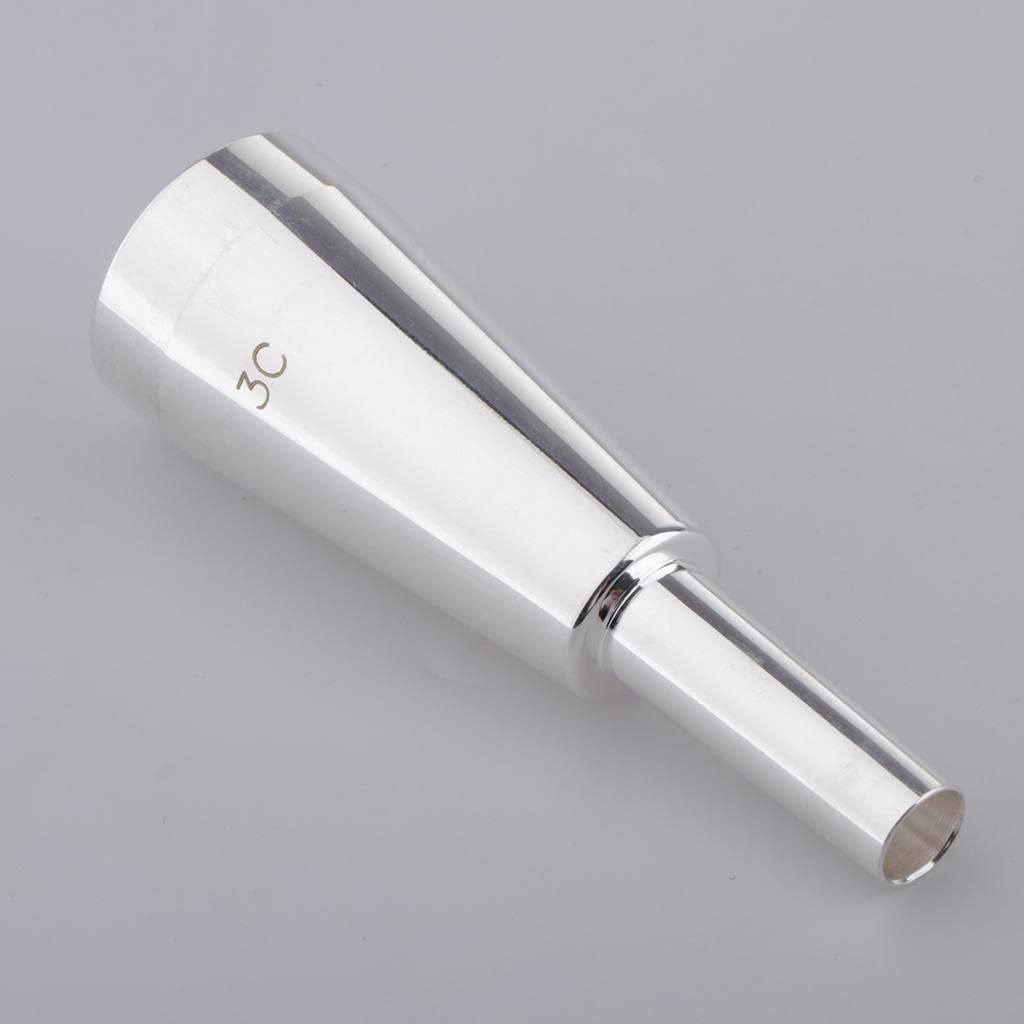 Schweres 3C Shape Trompetenmundstück Accs Copper Alloy Silver