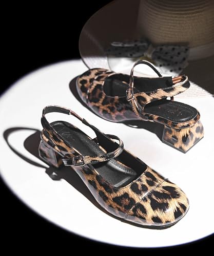Image of JM LOOKS Women's Square Toe Block Heel Mules with Adjustable Strap & Comfortable Sole - Stylish Buckle Design