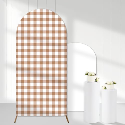 Funda para arco decorativo ajedrezada marrón 6 ft miniatura 1