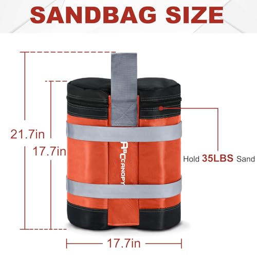 Contrapesos Abccanopy set de 4 bolsas de 25 kg para evitar volquetes de carpas 3