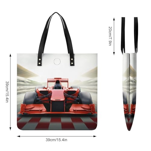 Sac shopping rouge avec voiture de course idéal pour vos voyages - 3