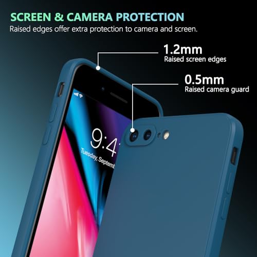 Image of for iPhone 8 Plus Case Dark Blue, Scratch Resistant with Soft Touch, Slim Thin Phone Cover for iPhone 7 Plus 5.5 inch