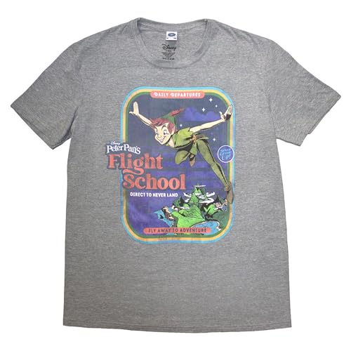 Rock Off officially Licensed Products Peter Pan Flight School - Camiseta, gris, S