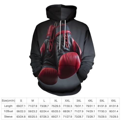 Gants de boxe noirs 3D sweat à capuche imprimé pull couple original - 5