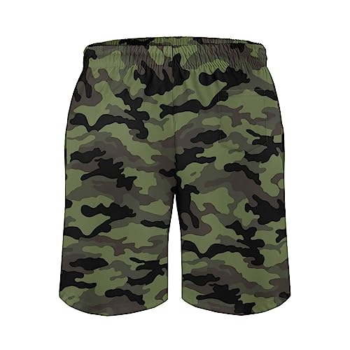 Army Green Camouflage Mens Swim Trunks Quick Dry Beach Shorts Casual Sports Board Shorts Swimwear with Pocket3