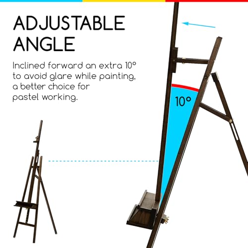 Image of MEEDEN Wooden Artist Easel for Painting: Adjustable Studio Easel for Adults