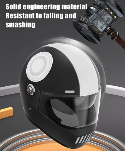 Caschi Da Moto Retrò Alla Moda, Caschi Integrali Con Doppia Visiera E Cinturini Sottogola A Sgancio Rapido, Caschi Da Moto Fuoristrada Certificati DOT/ECE Da Uomo E Da Donna B,54-61cm - 5