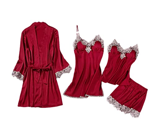 Ensemble de chemise de nuit grise en dentelle col en V lingerie de nuit confortable L