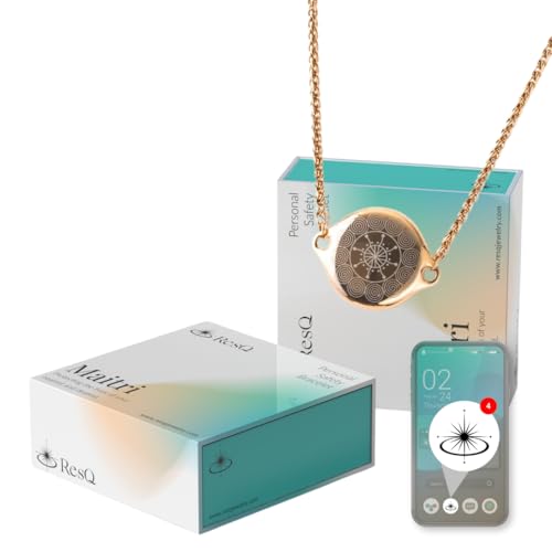 ResQ Jewelry, Shakti Smart Bluetooth Safety Necklace, Discreet Wearable Safety Device - GPS Location Tracking, Audio Recording, One Touch Activation (RoseGold)