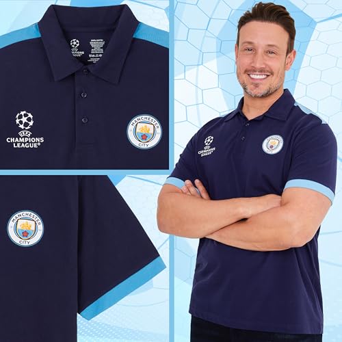 Manchester City F.C. Polo para Hombre, Manga Corta con Cuello y Botones miniatura 4