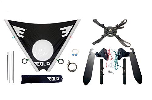 EOLA Vela para Kayak rotativa de 125 cm2 con orzas abatibles testada con Viento de hasta 50 Nudos. Incluye Todos los Accesorios para Instalar en Cualquier Superficie.