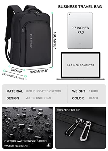 Fenruien Business Smart Backpack For Men, Flight Approved Travel Backpack Anti-Theft Waterproof Laptop Backpack With Usb Port, Expandable Men's Computer Work College Daypack Fit For 15.6 Inch Bookbag #TOP4