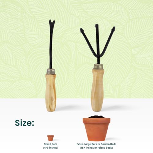 Image of Gardening Hand Tool Kit for Gardening- 2 Pcs (Cultivator, Hand Weeder | Gardening Tools for Home Garden | Durable Home Garden Tool Kit for Soil