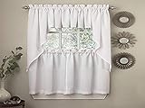 Sweet Home Collection Opaque Rib Cord Kitchen Curtains Swag Pair, White