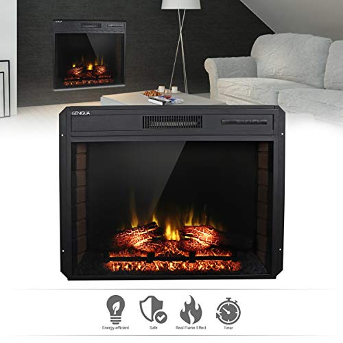 Wall Insert 1400W Electric Fireplace Heat w/Remote LED Flame Timer Heater (30")