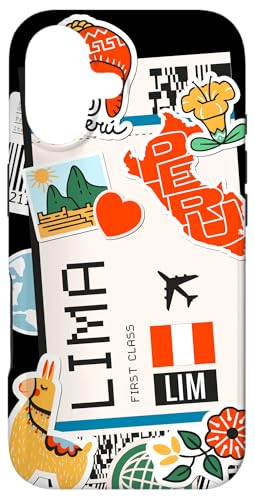 Carcasa para iPhone 17 Etiquetas de aeropuertos y aerolíneas - Tarjeta de embarque de Perú, Lima